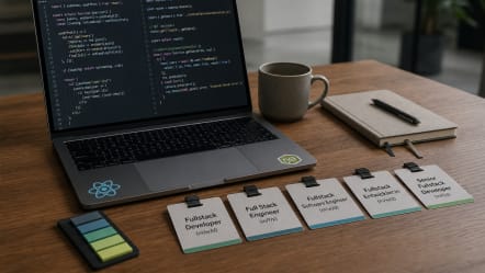 Welche Synonyme und Jobtitel gibt es für Full‑Stack‑Entwickler:innen mit React und Node.js