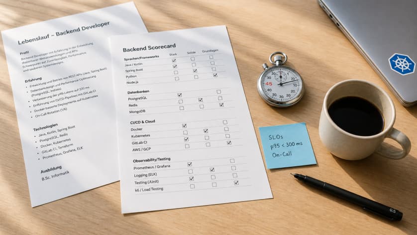 Wie bewertet man einen Lebenslauf für eine Backend-Developer-Position