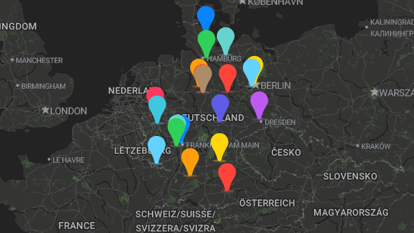 Map of company locations