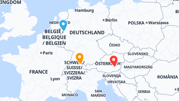Map of company locations