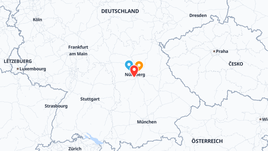 Map of the locations of Teambank Ag