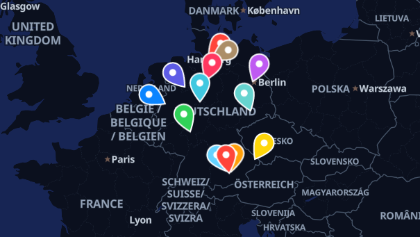 Map of company locations