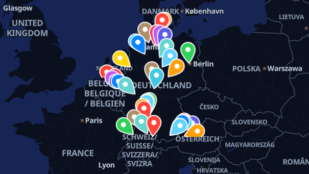 Map of company locations