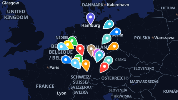 Map of company locations