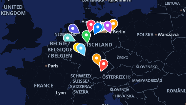 Map of company locations