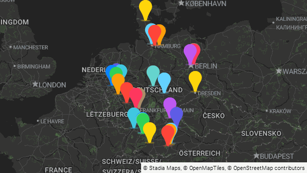 Map of company locations