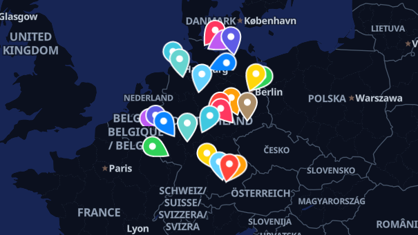 Map of company locations