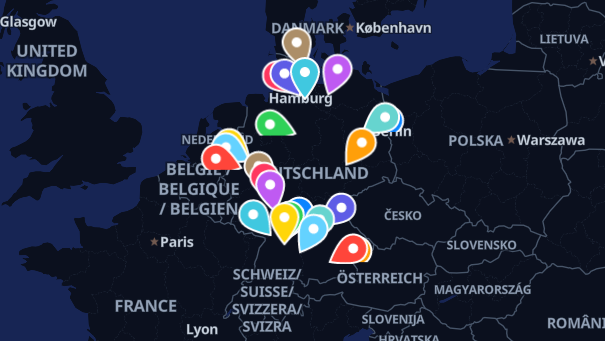 Map of company locations