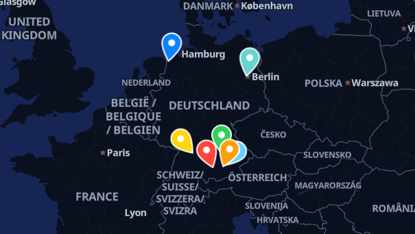 Map of company locations