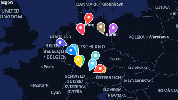 Map of company locations