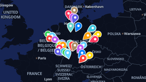 Map of company locations