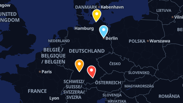 Map of company locations