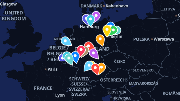 Map of company locations