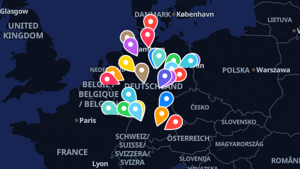 Map of company locations