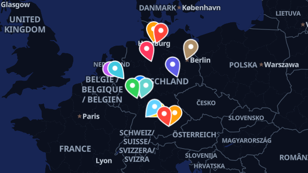 Map of company locations
