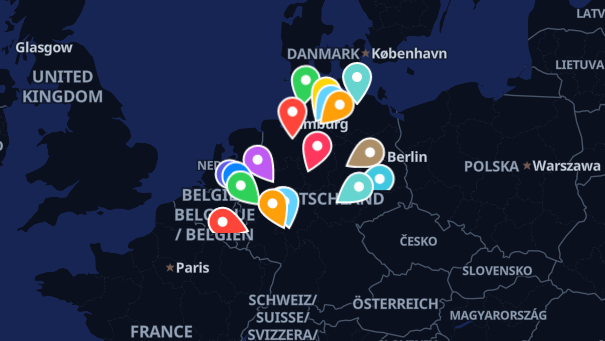 Map of company locations