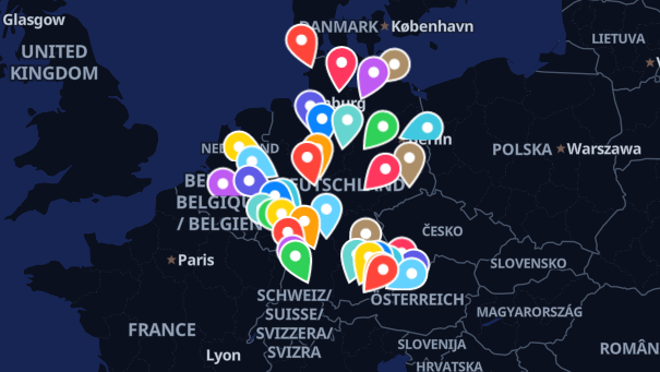 Map of company locations
