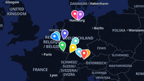 Map of company locations