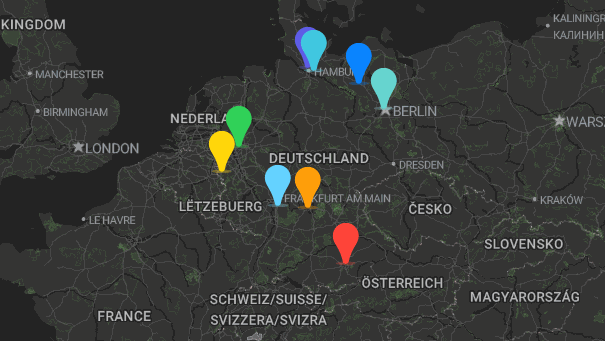 Map of company locations