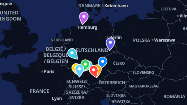 Map of company locations