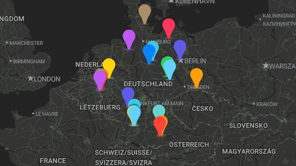 Map of company locations