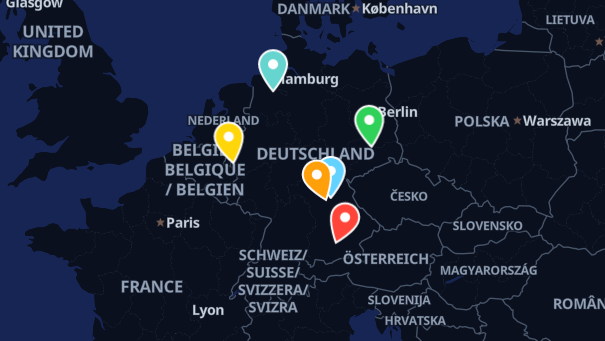 Map of company locations