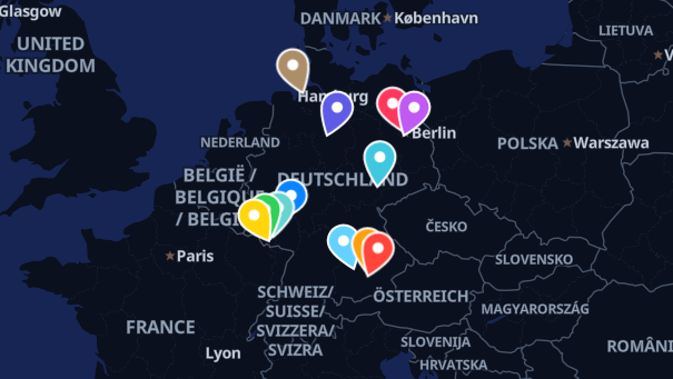 Map of company locations