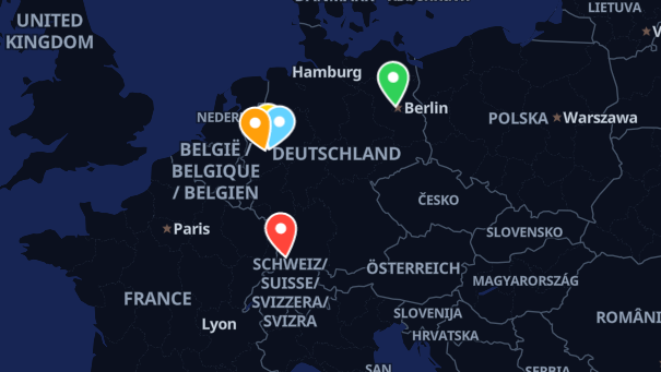 Map of company locations