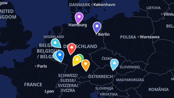 Map of company locations