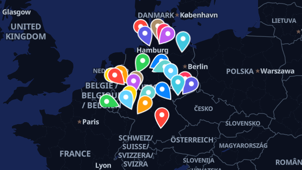 Map of company locations