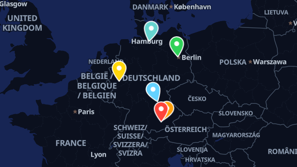 Map of company locations