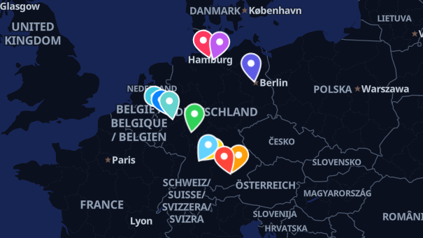 Map of company locations