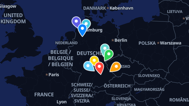 Map of company locations