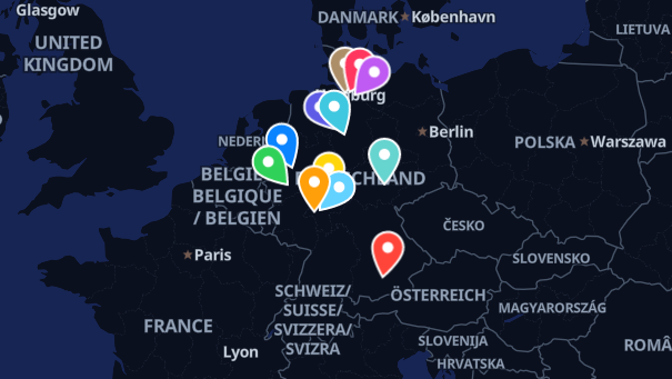 Map of company locations