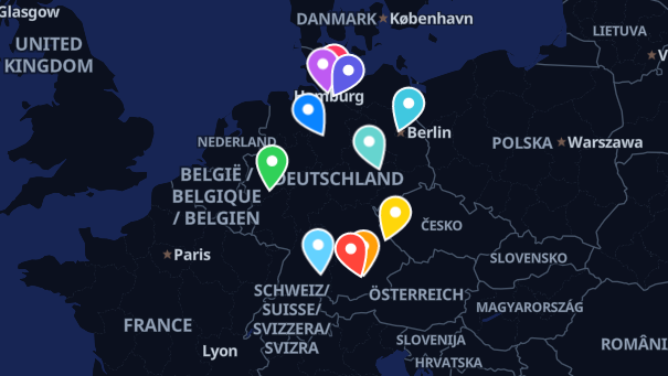 Map of company locations