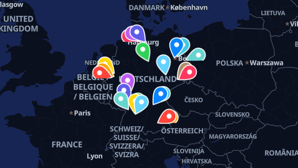 Map of company locations