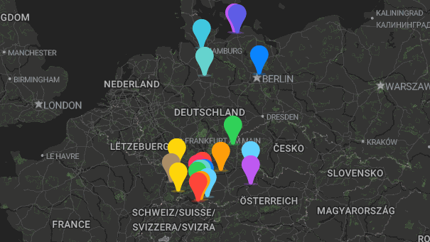 Map of company locations