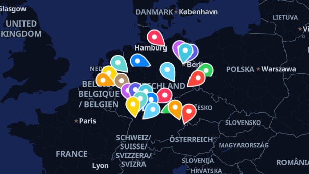 Map of company locations