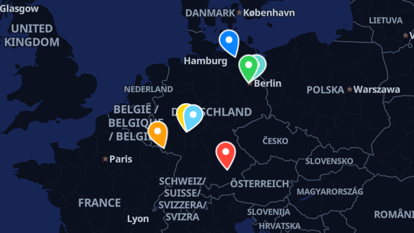Map of company locations