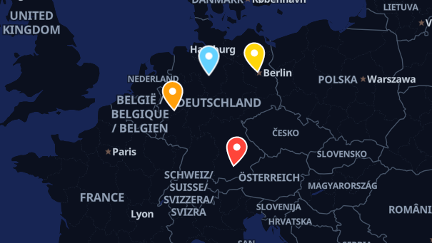 Map of company locations