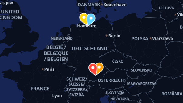 Map of company locations