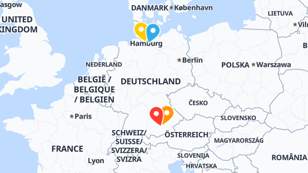 Map of company locations