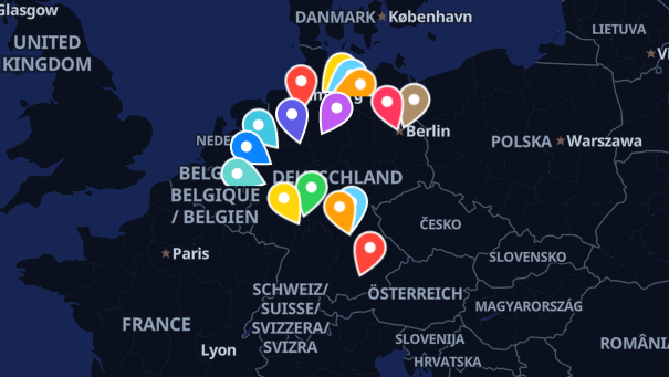 Map of company locations
