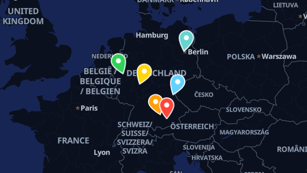 Map of company locations