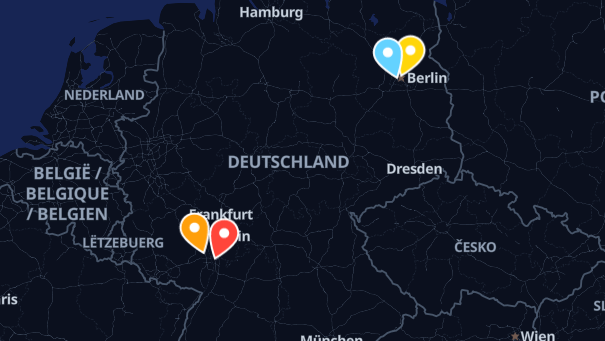 Map of company locations