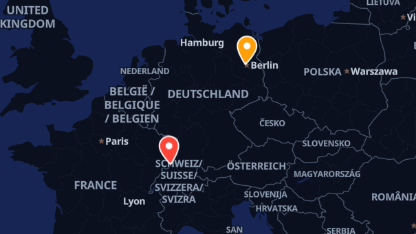 Map of company locations