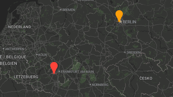 Map of company locations