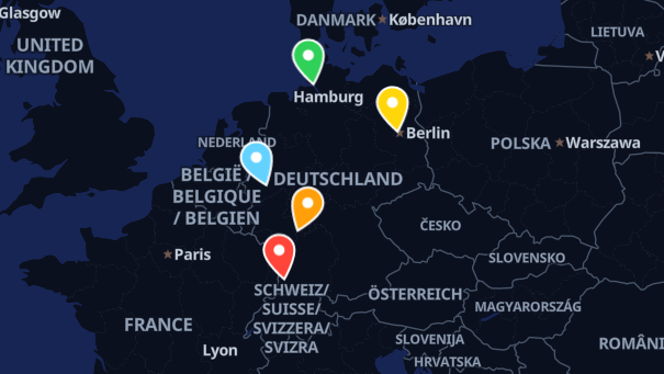 Map of company locations