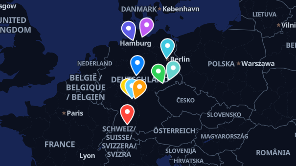 Map of company locations