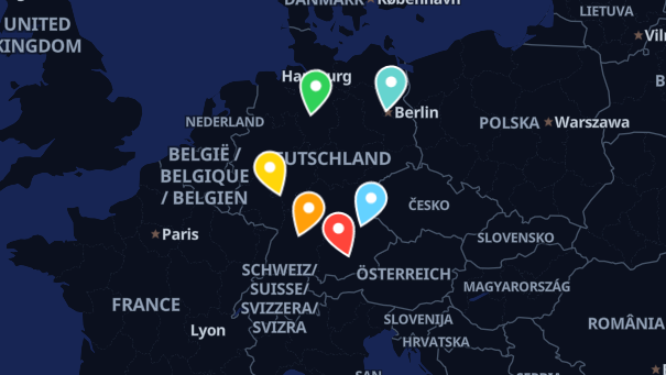 Map of company locations